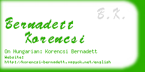 bernadett korencsi business card
